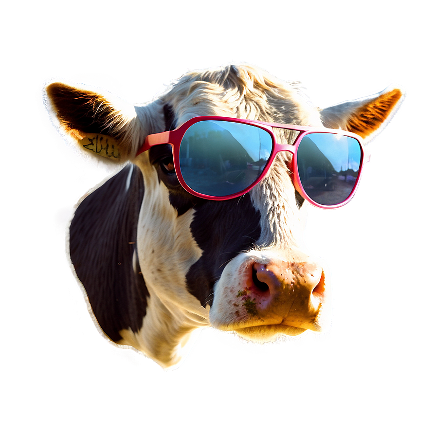 Cow Head With Sunglasses Png Jnt PNG