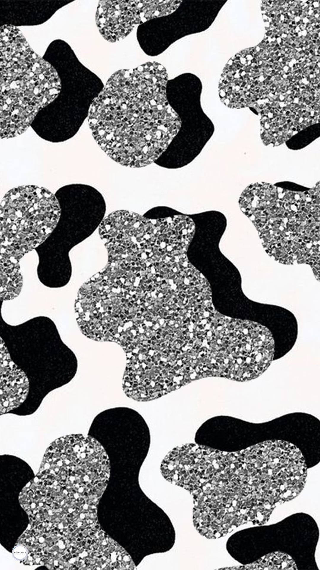 Cow Print Glitter Pattern Wallpaper
