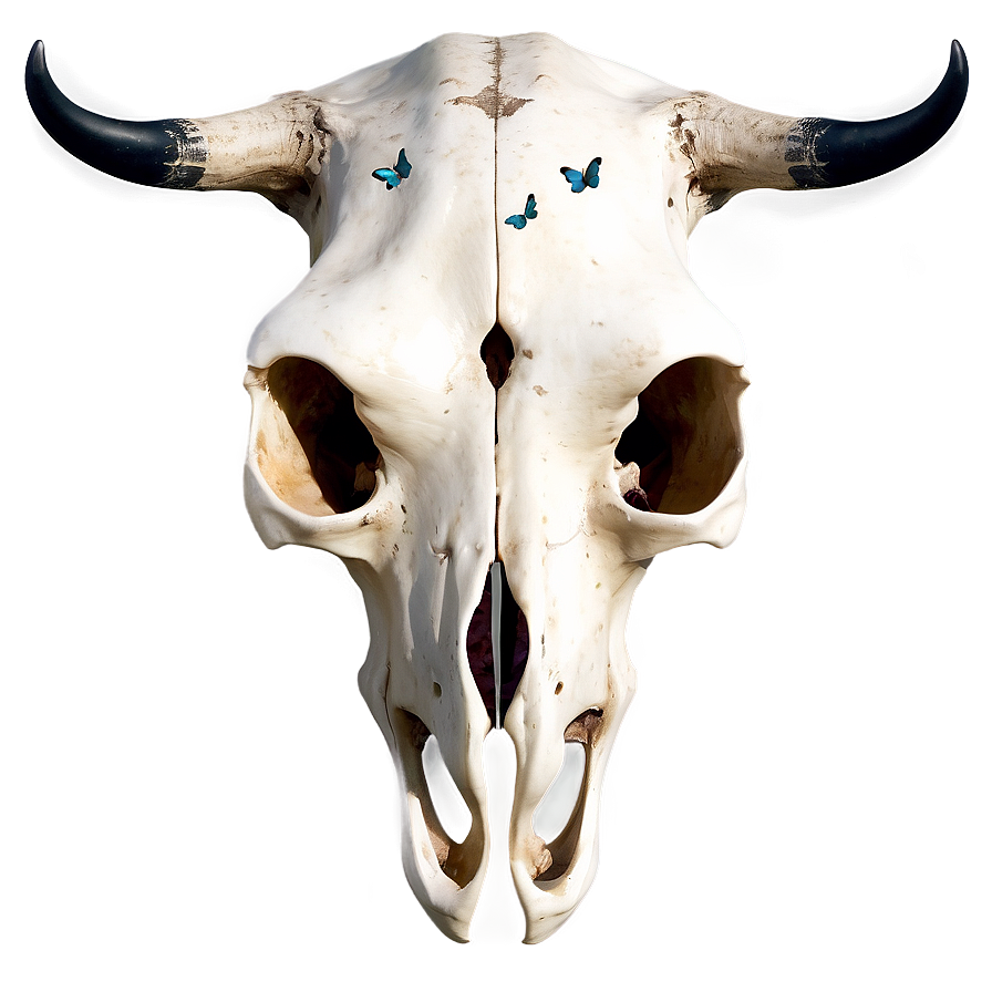 Cow Skull With Butterflies Png Yuh PNG