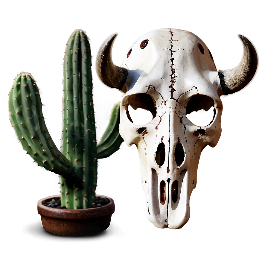 Cow Skull With Cactus Png Nun PNG