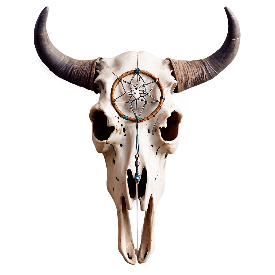 Cow Skull With Dreamcatcher Png Jlt54 PNG