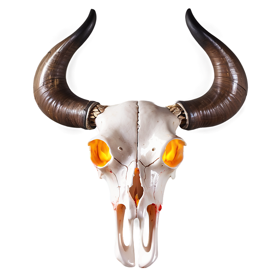 Cow Skull With Fire Png 06132024 PNG