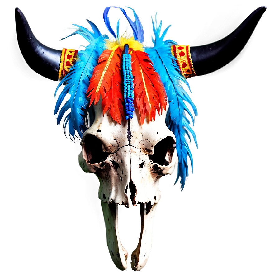 Cow Skull With Indian Headdress Png Ajo63 PNG