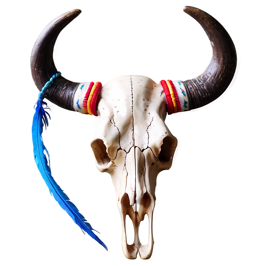 Cow Skull With Indian Headdress Png Nts PNG