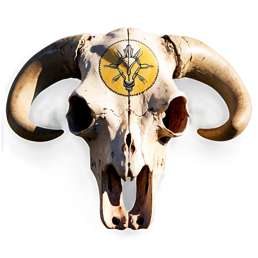 Cow Skull With Sunset Motif Png 06132024 PNG