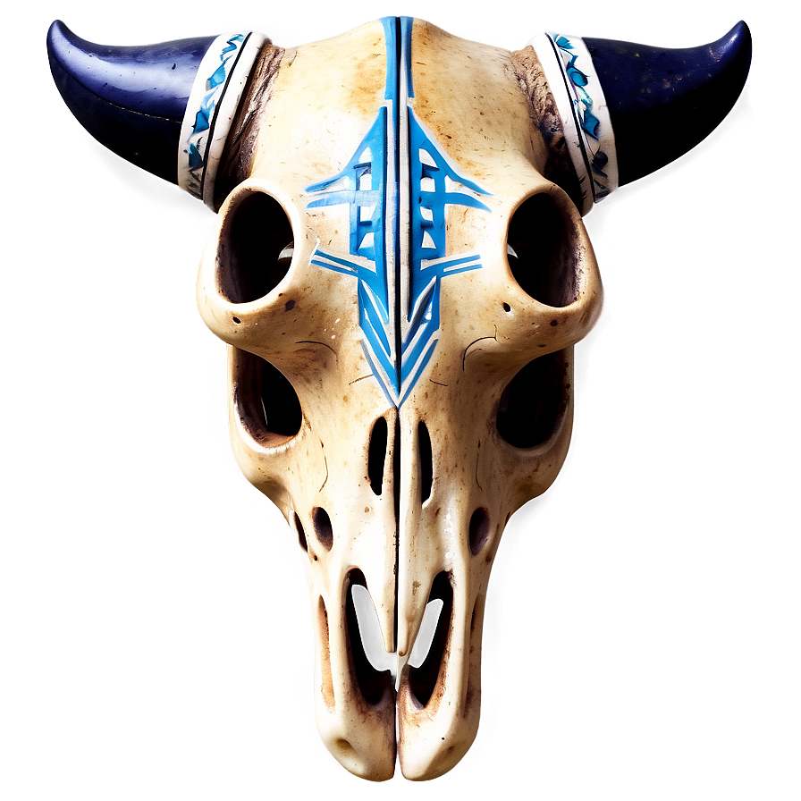 Cow Skull With Tribal Marks Png Lao PNG