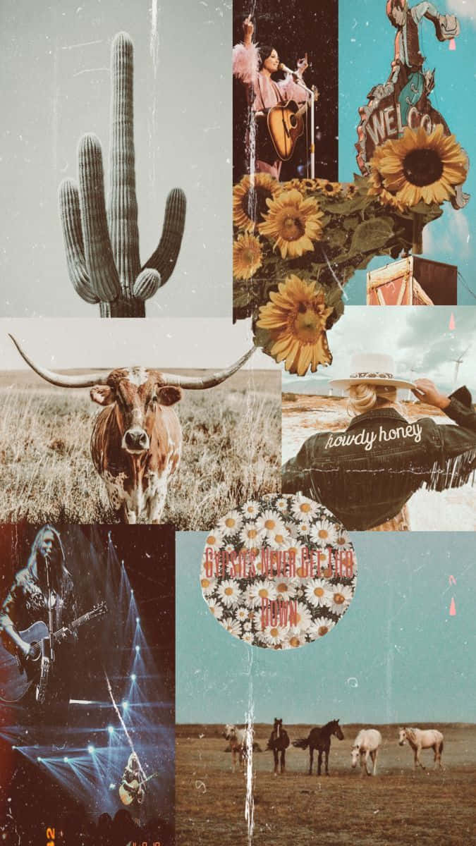 Cowboy Aesthetic Collage Wallpaper