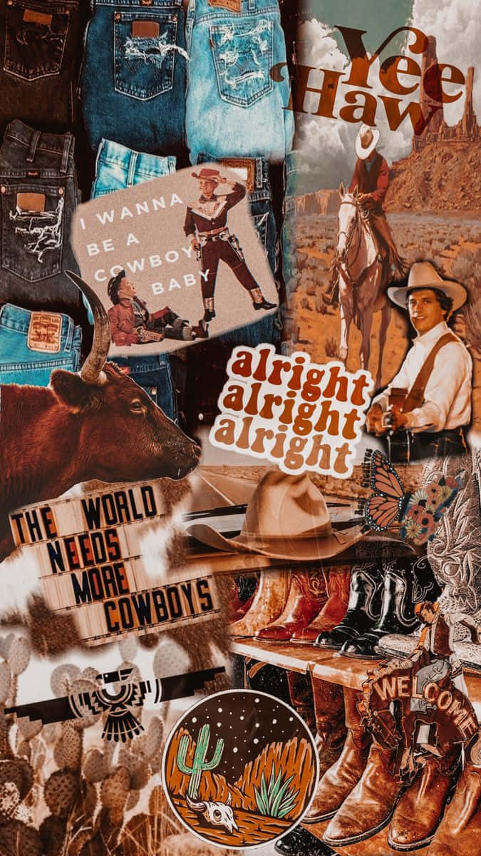 Cowboy Aesthetic Collage.jpg Wallpaper