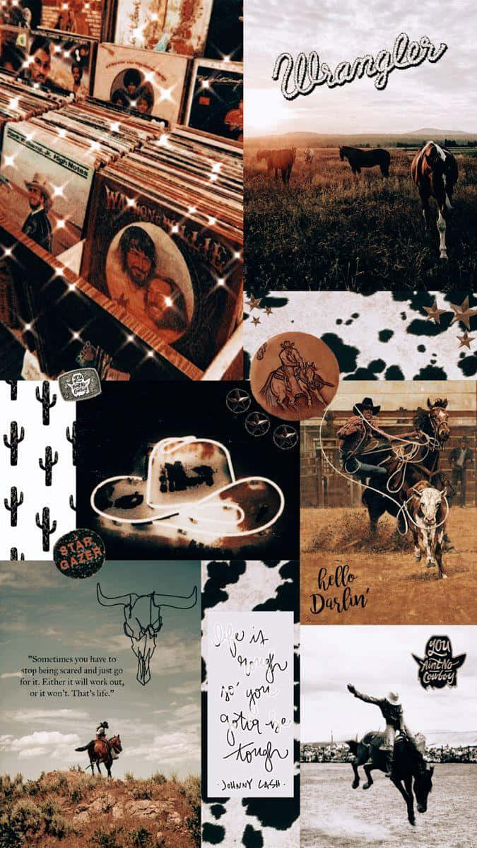 Cowboy Aesthetic Collage.jpg Wallpaper