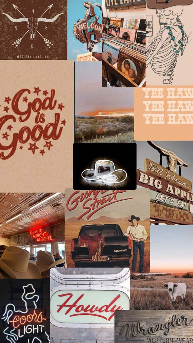 Cowboy Aesthetic Collage Wallpaper