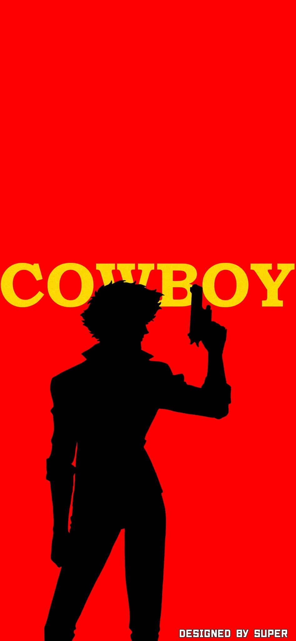 Cowboyen Silhuet Af En Mand, Der Holder En Pistol Wallpaper