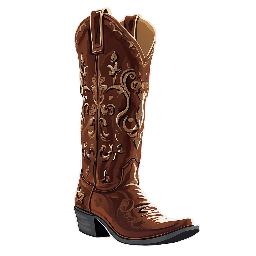 Download Cowboy Boot Illustration Png Vir | Wallpapers.com