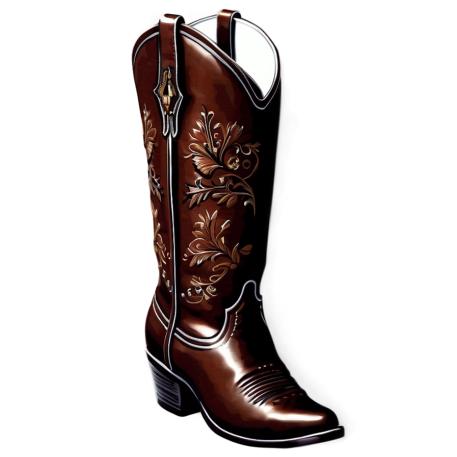 Cowboy Boot With Lace Png Beu PNG