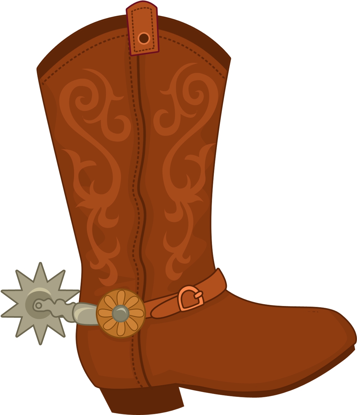Cowboy Bootwith Spur Illustration PNG