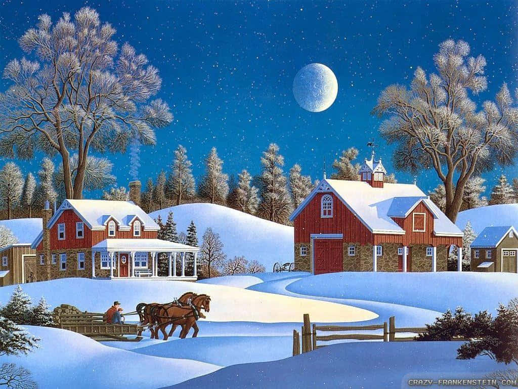 Feiernsie Den Cowboy-weihnachten Mit Einem Festlichen Feiertags-hintergrundbild. Wallpaper