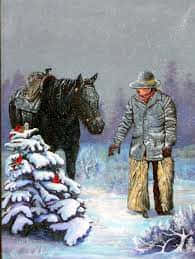 Bildfirande Av Cowboy Christmas I Vilda Västern Wallpaper