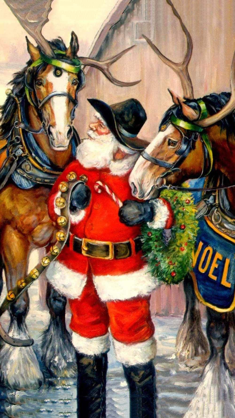 Celebrate Cowboy Christmas the Right Way Wallpaper