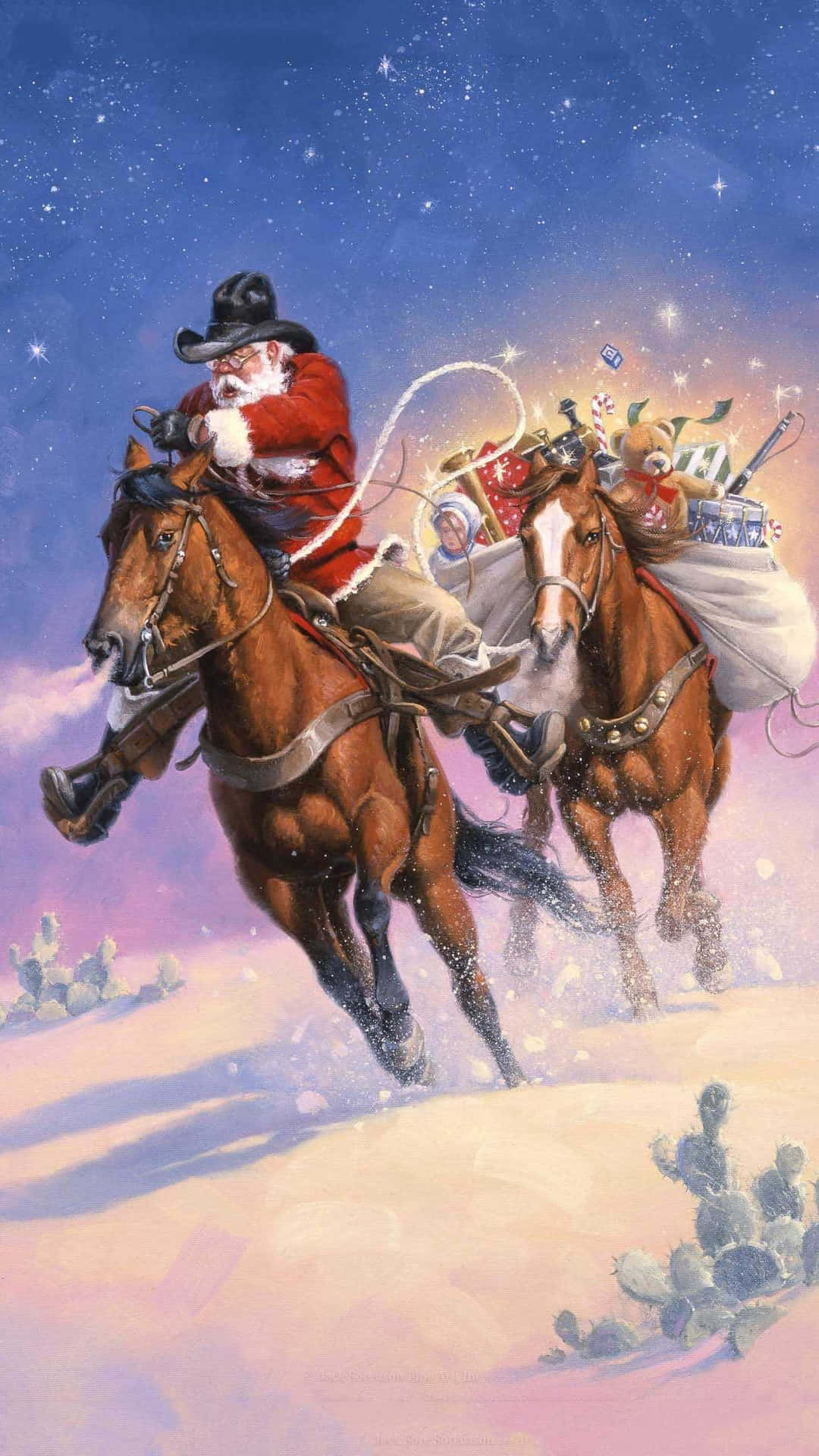 Celebrate Christmas Cowboy Style Wallpaper