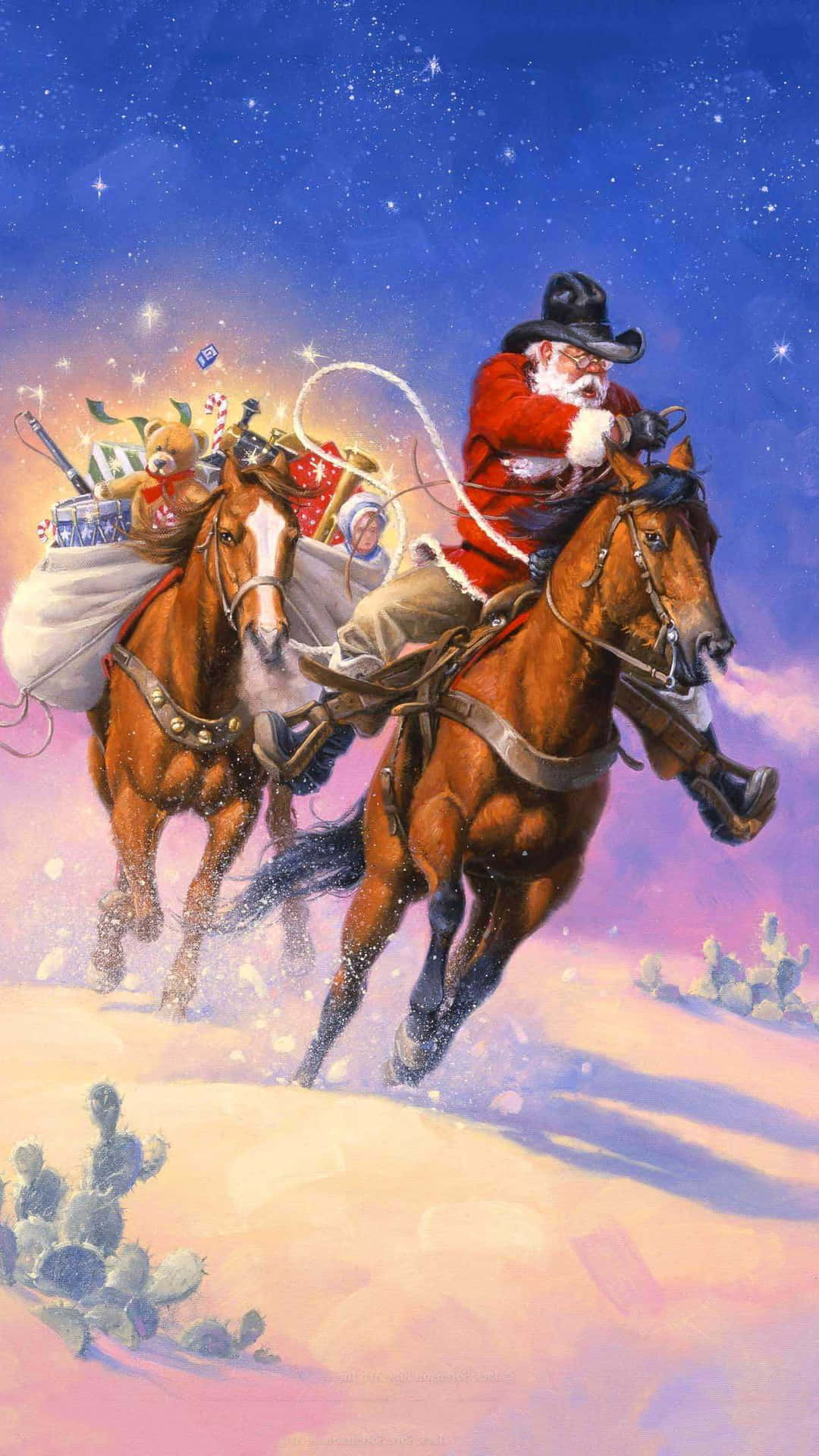"Spread The Joy Of Cowboy Christmas!" Wallpaper