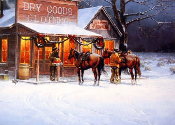 Celebrate Cowboy Christmas Wallpaper