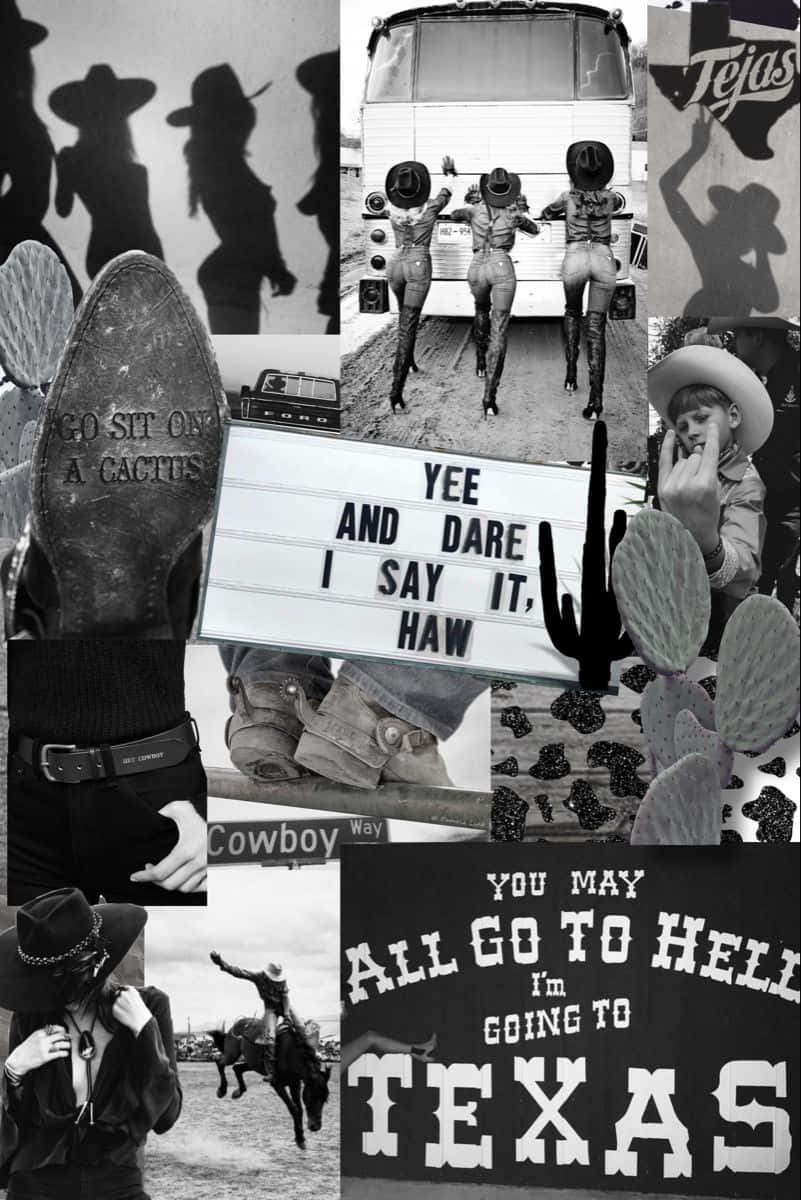 Cowboy Culture Collage Wallpaper