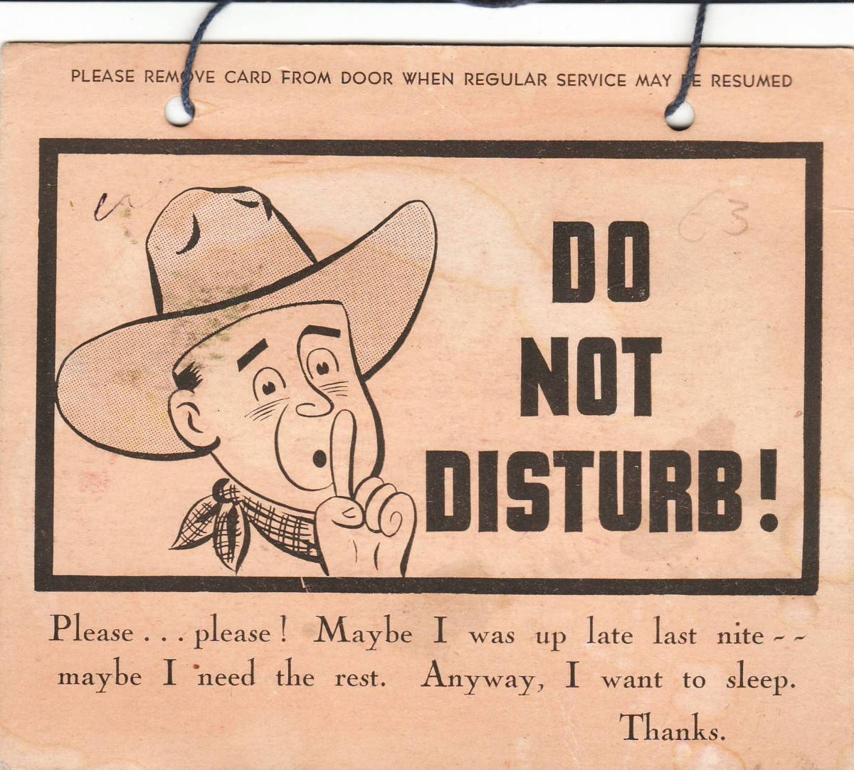 Cowboy Do Not Disturb Tag Wallpaper