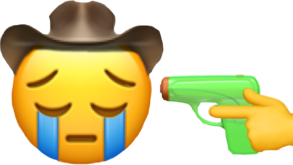 Cowboy Emoji Sadness Gunpoint PNG