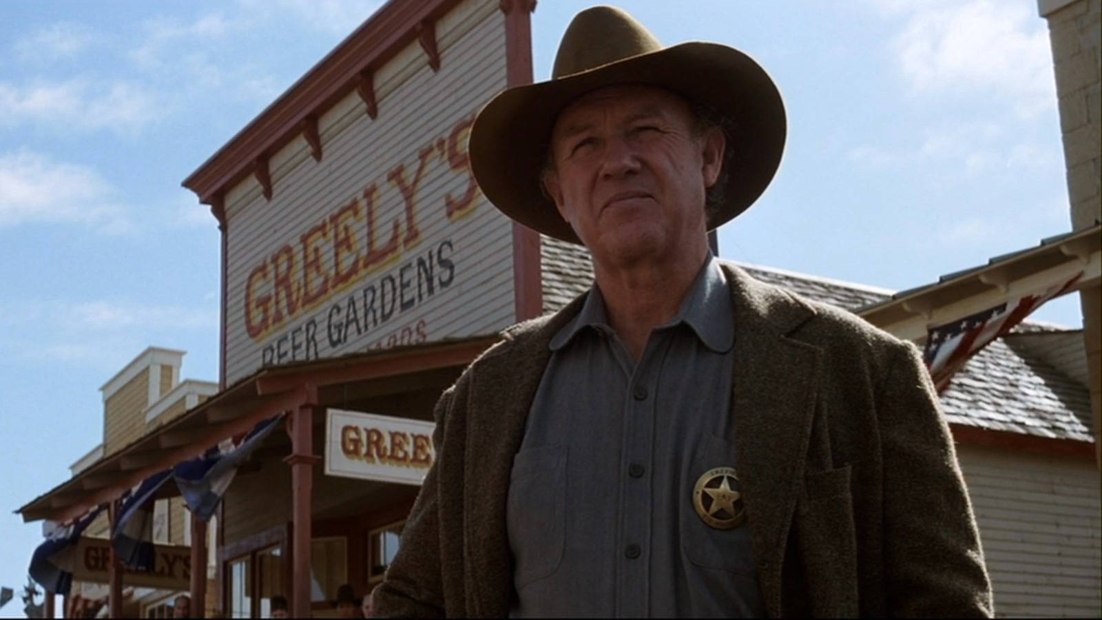 Cowboy Gene Hackman banker på skærmen Wallpaper