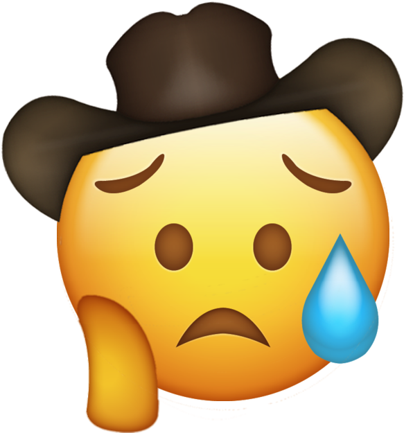 Cowboy Hat Crying Face Emoji.png PNG