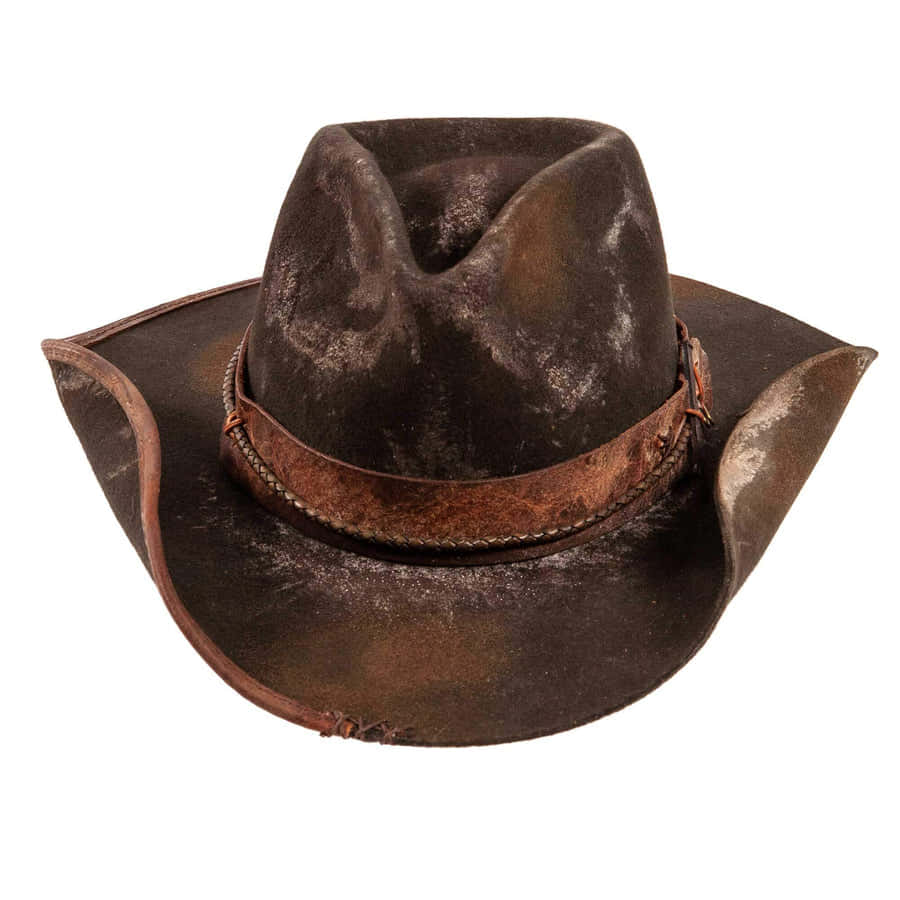 A Cowboy Hat With Brown Leather And Brown Trim