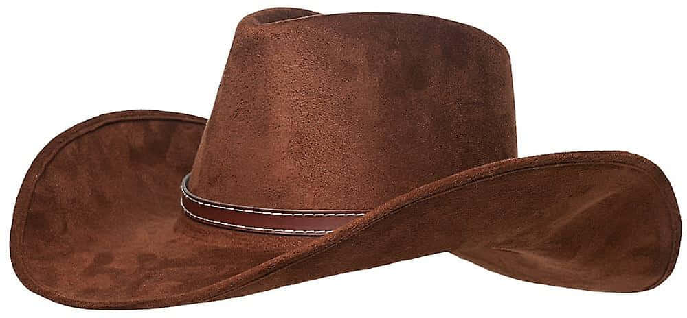 A Brown Cowboy Hat On A White Background