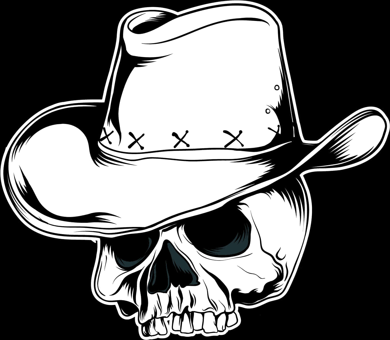 Download Cowboy Hat Skull Graphic | Wallpapers.com