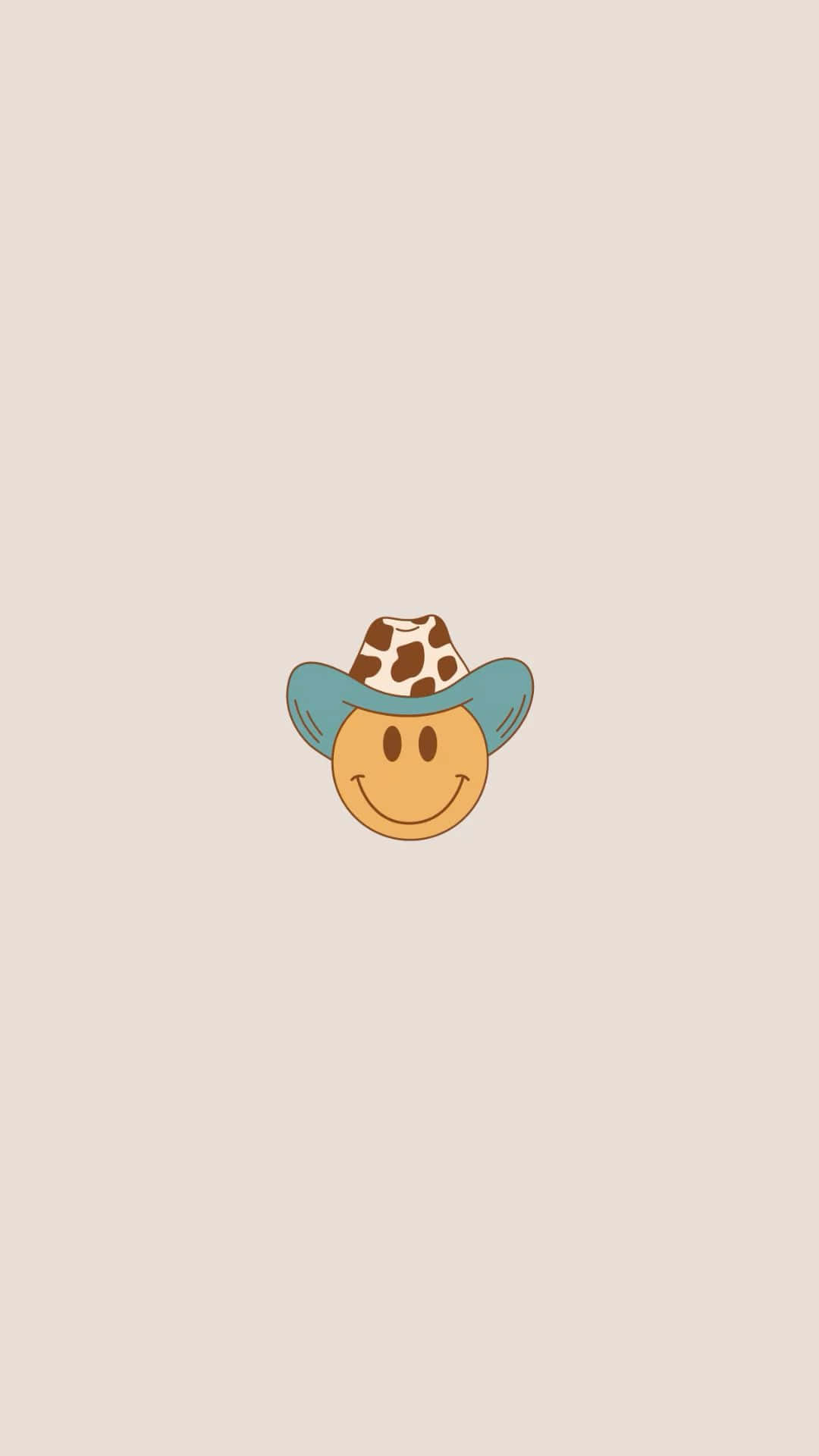 Cowboy Hoed Smiley Emoji Achtergrond Achtergrond