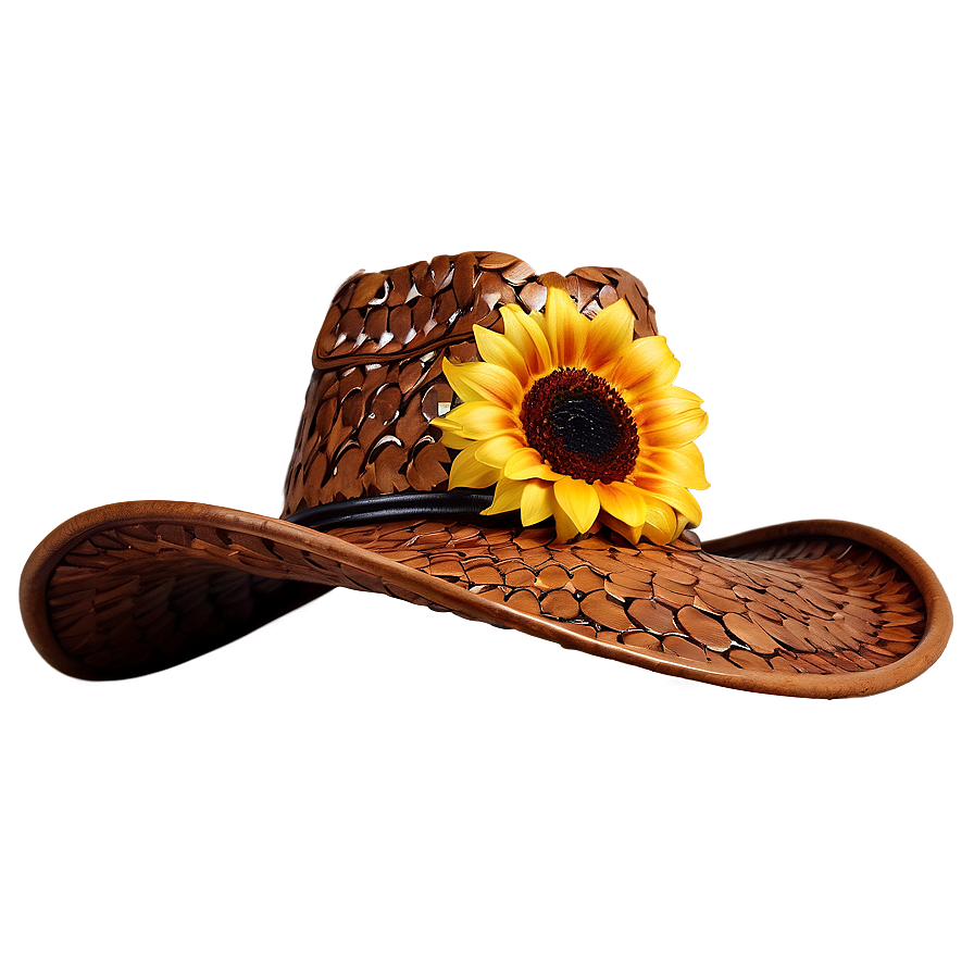 Cowboy Hat With Sunflower Png 04292024 PNG