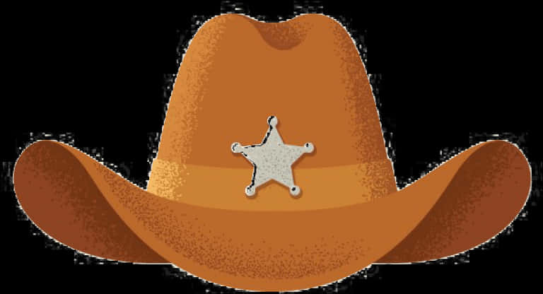 Cowboy Hatwith Star Badge PNG