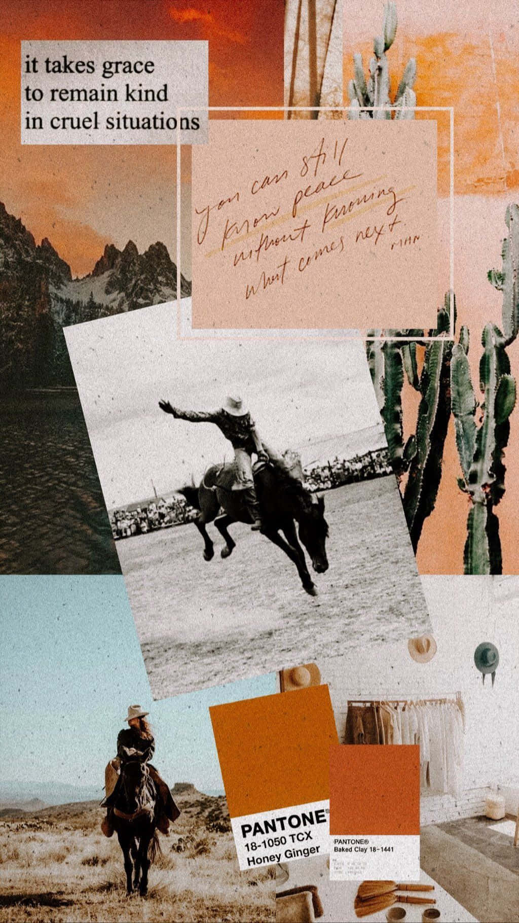 Cowboy Inspired Collage Aesthetic Wallpaper