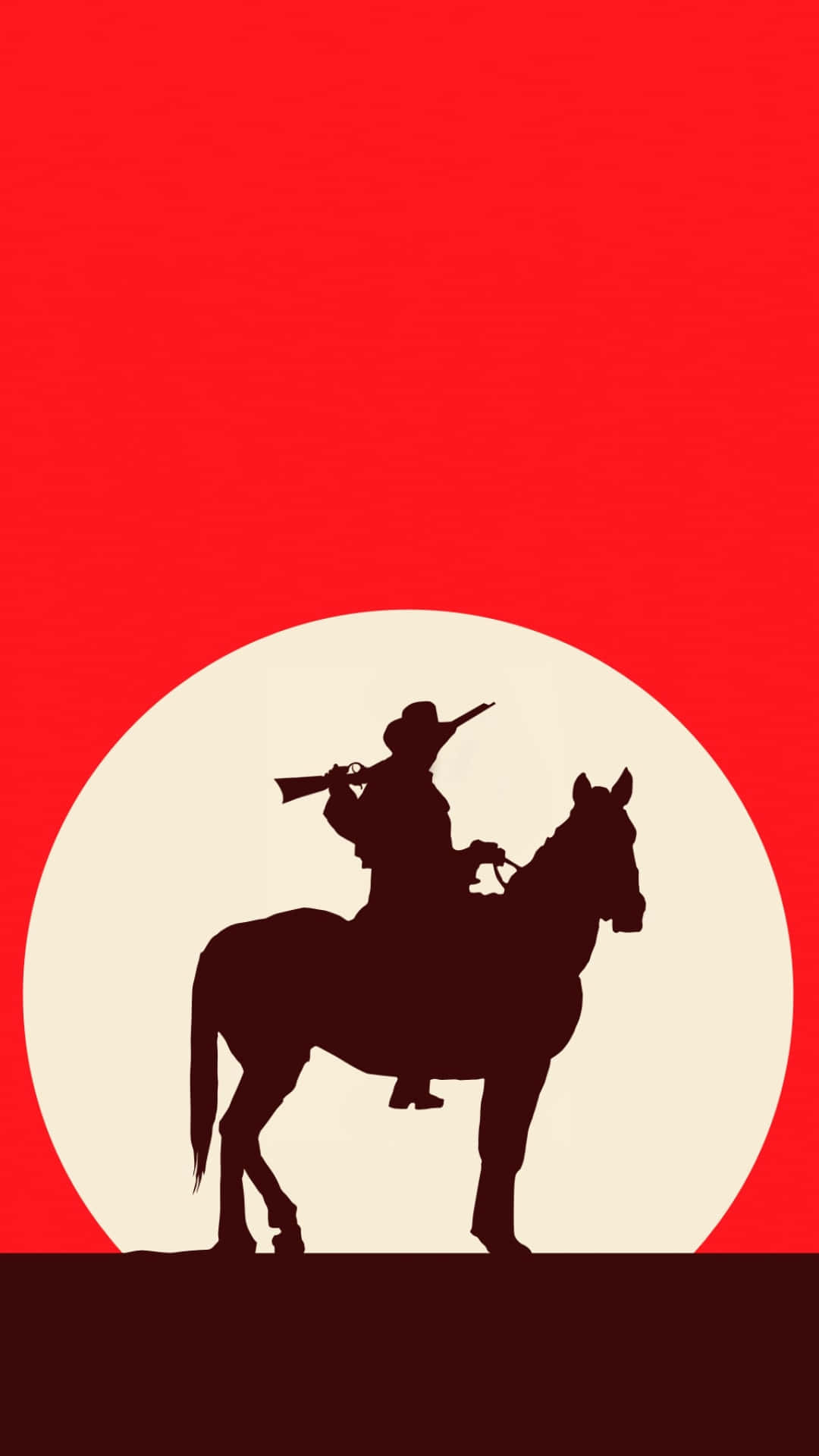 En silhouette af en mand på en hest hyrder køer Wallpaper