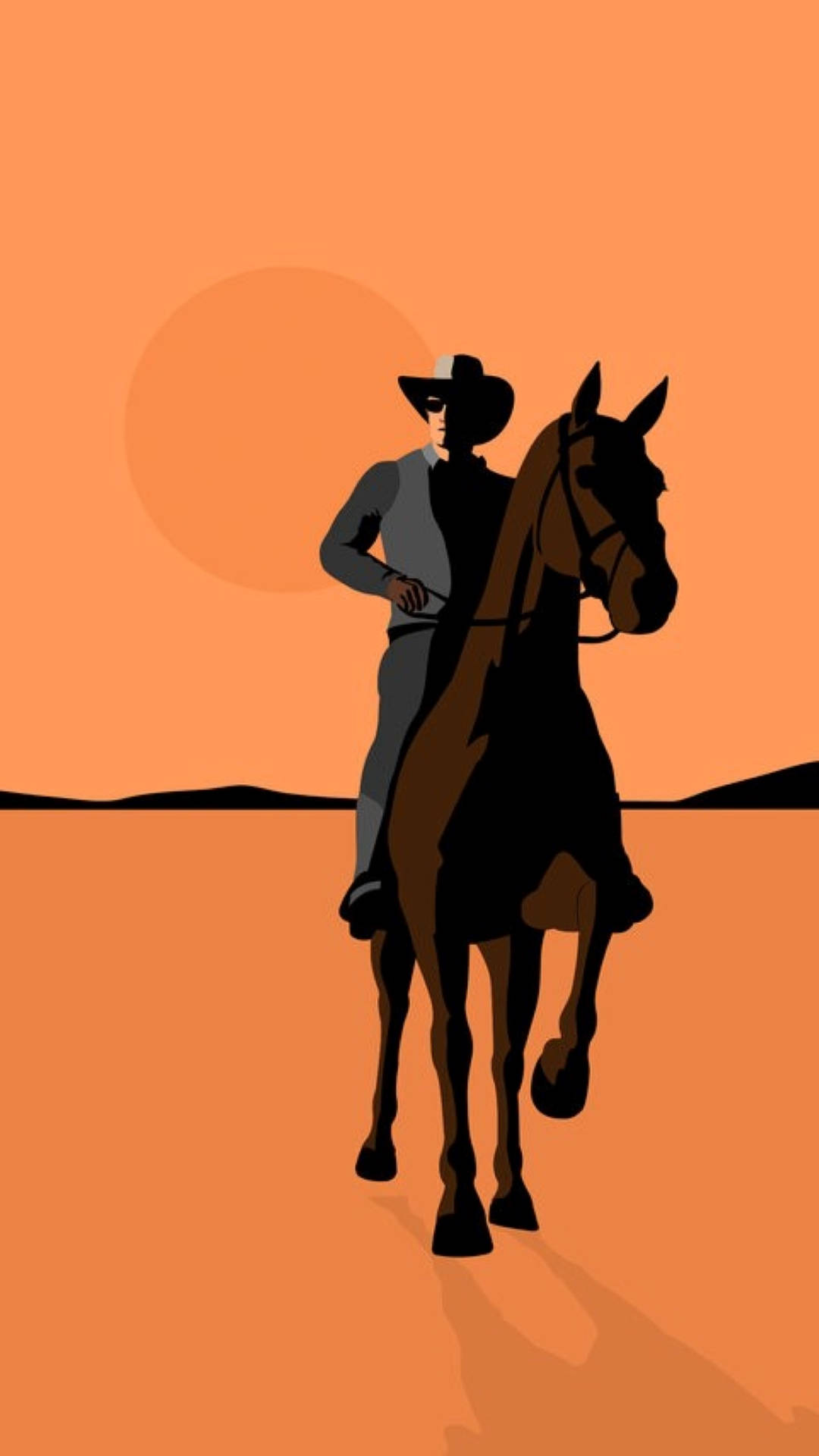Cowboy Orange Vector Wallpaper