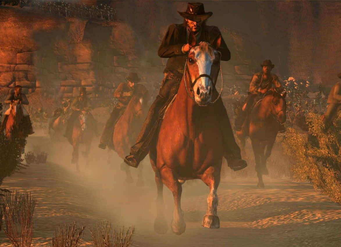 Cowboys Riding Horses In a Picturesque Landscape