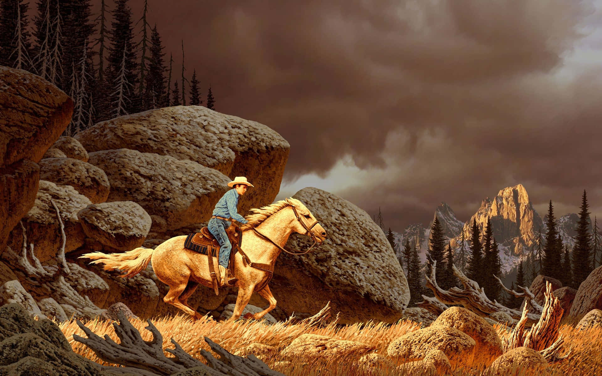 Captivating Cowboys on a Majestic Sunset Journey