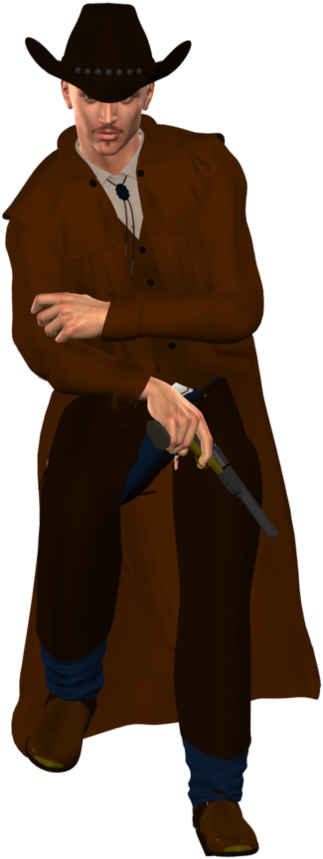 Cowboywith Knife Pose PNG