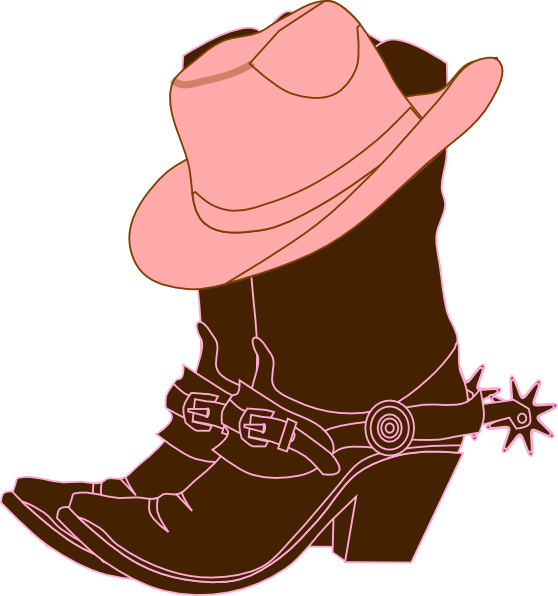 Cowgirl Bootsand Hat Illustration PNG