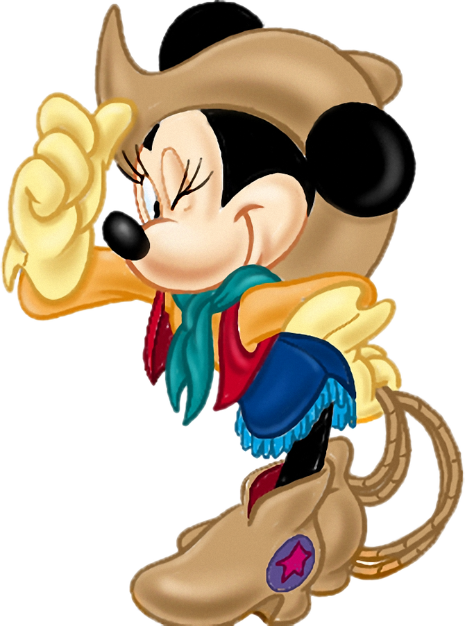Cowgirl Minnie Mouse Pointing PNG