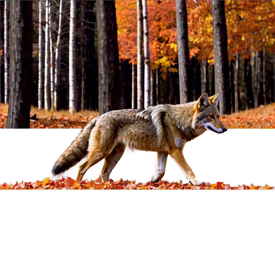 Coyote In Autumn Forest Png 84 PNG