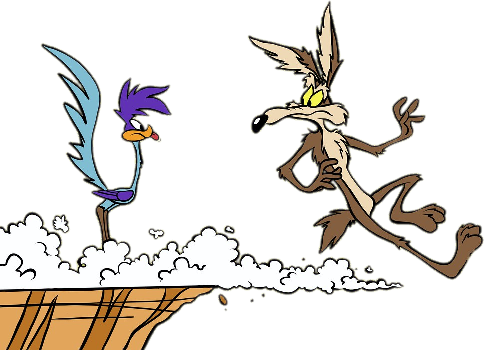 Coyote Roadrunner Cliff Chase PNG