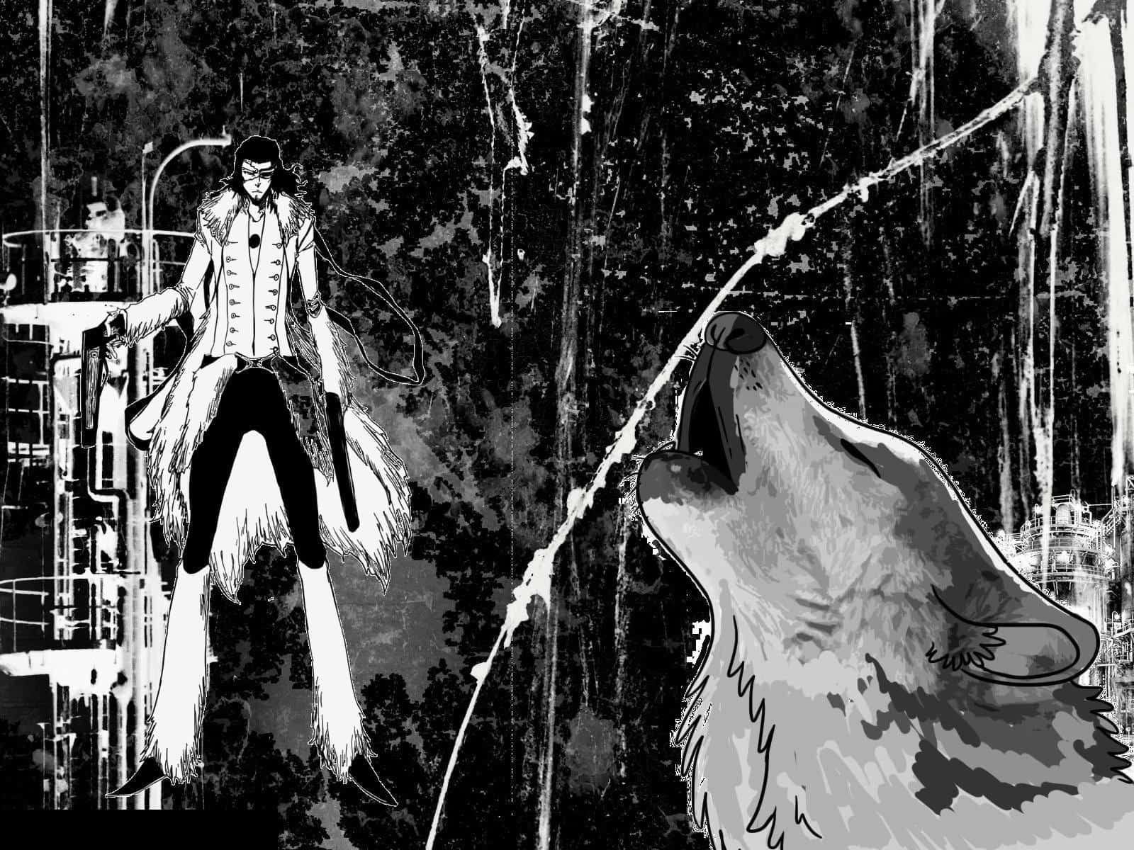 Coyote Starrk strikes a menacing figure in the shadows" Wallpaper