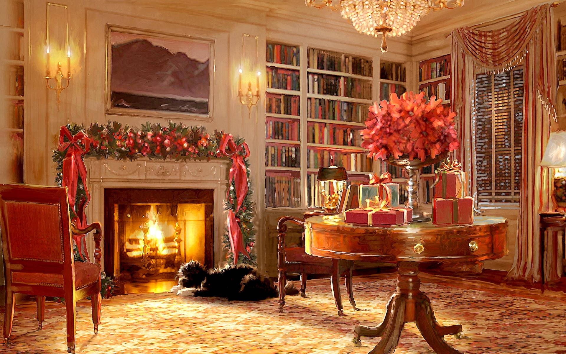 Cozy And Beautiful Christmas Illustration Wallpaper