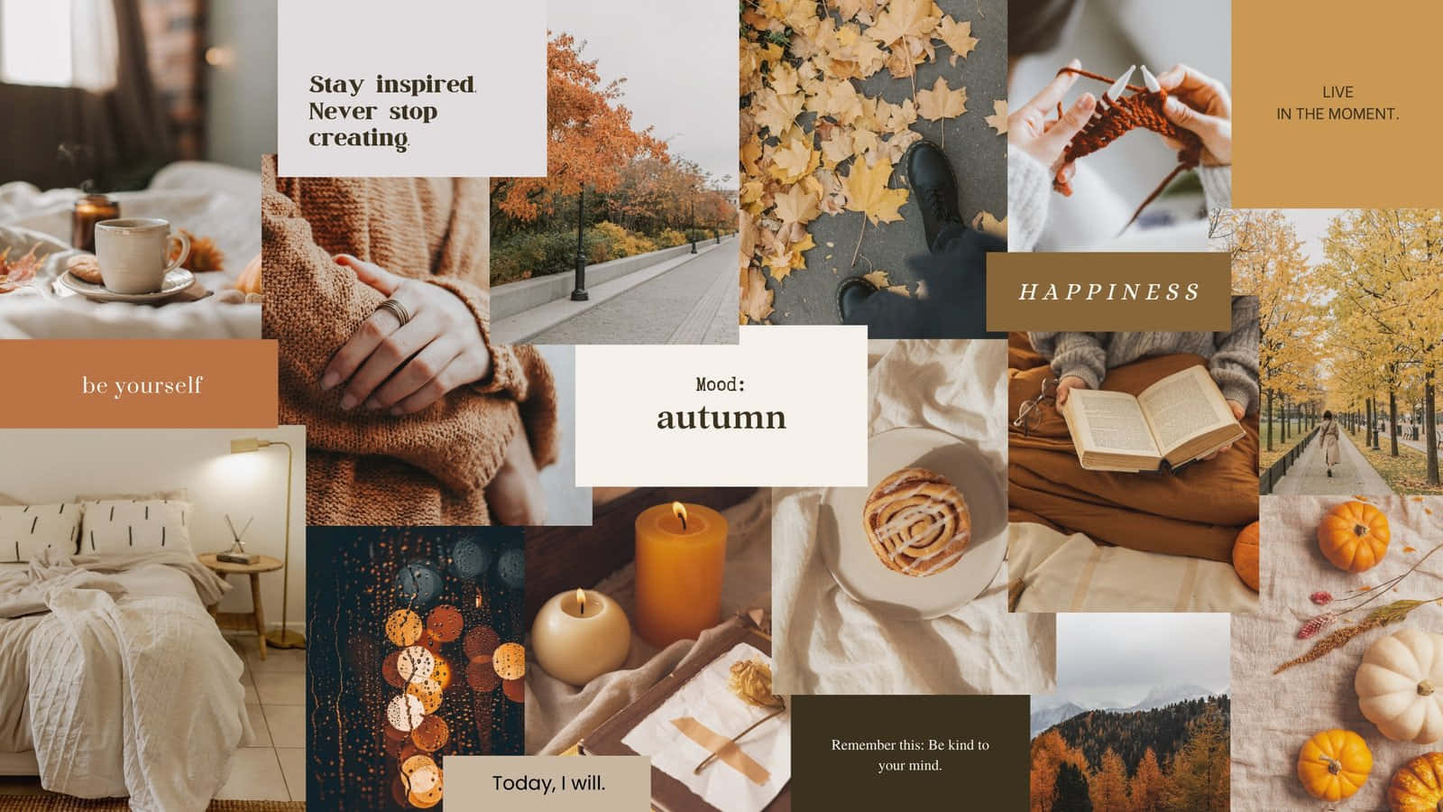 Cozy Autumn Inspiration Collage Wallpaper