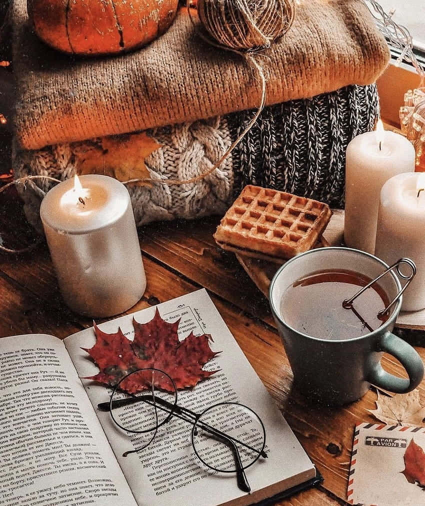 Cozy Autumn Reading Setup.jpg Wallpaper