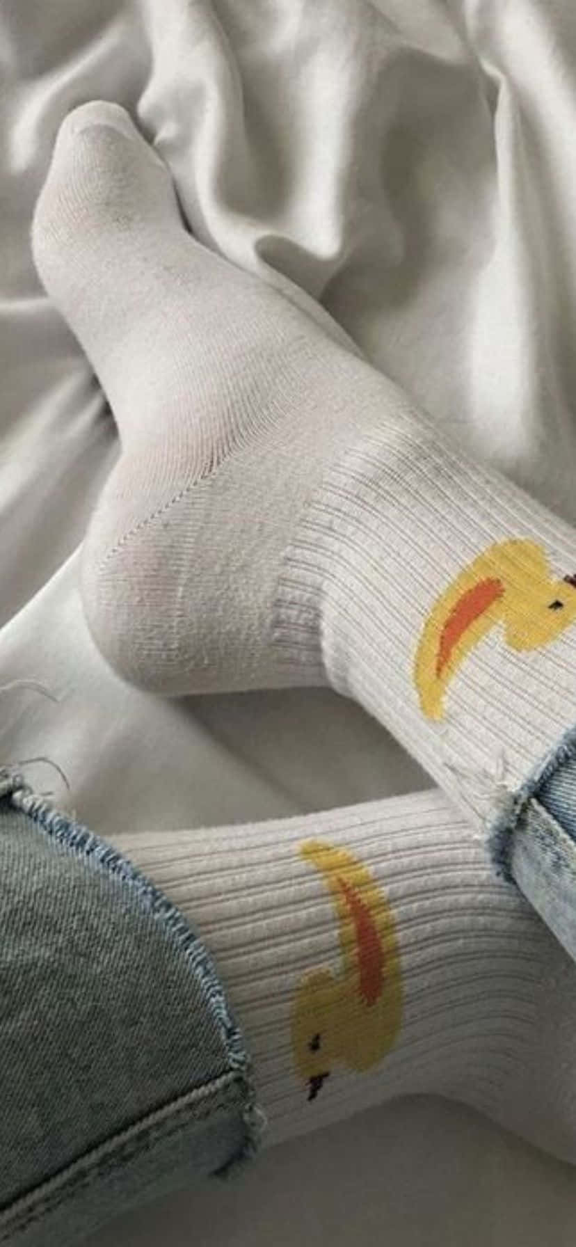 Cozy Banana Pattern Socks Wallpaper